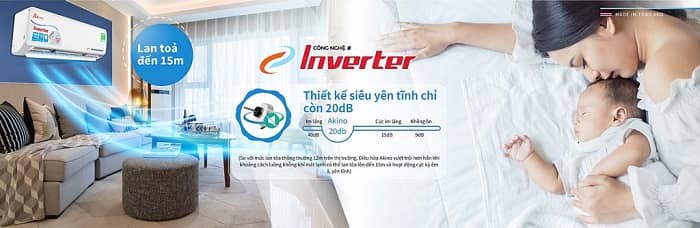 Máy lạnh Akino vận hành yên tĩhh