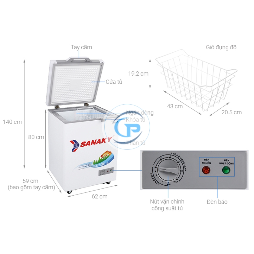 Tủ đông Sanaky 100 lít VH-1599HYK