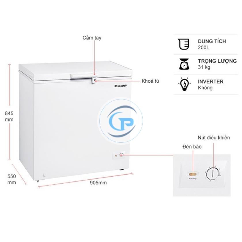 Tủ đông Sharp 200 lít FJ-C200V-WH