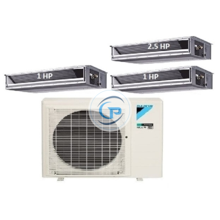 Máy Lạnh Multi Daikin Inverter 1 Dàn Nóng 4 HP + 3 Dàn Lạnh Giấu Trần Nối Ống Gió 1 HP – 2.5 H