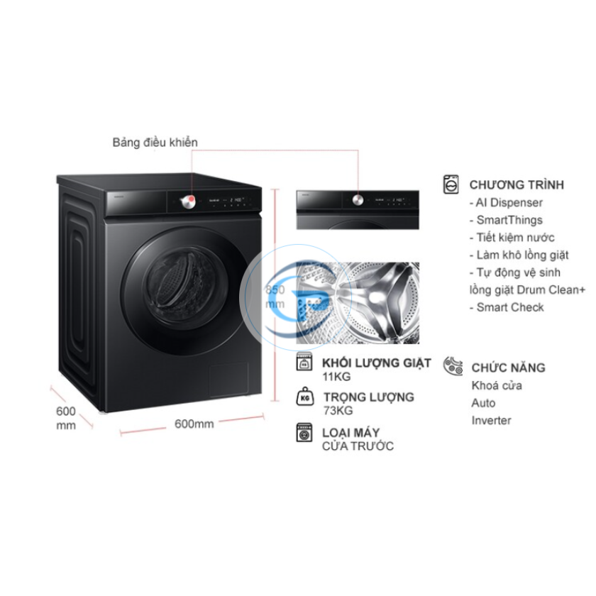 Máy Giặt Samsung Inverter WW11CB944DGBSV 11 Kg