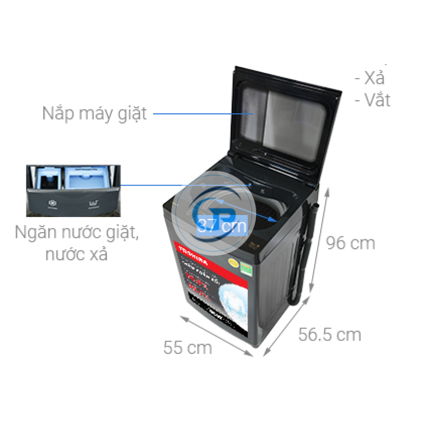 Máy giặt Toshiba Inverter AW-DM1100PV(KK) 10 kg 