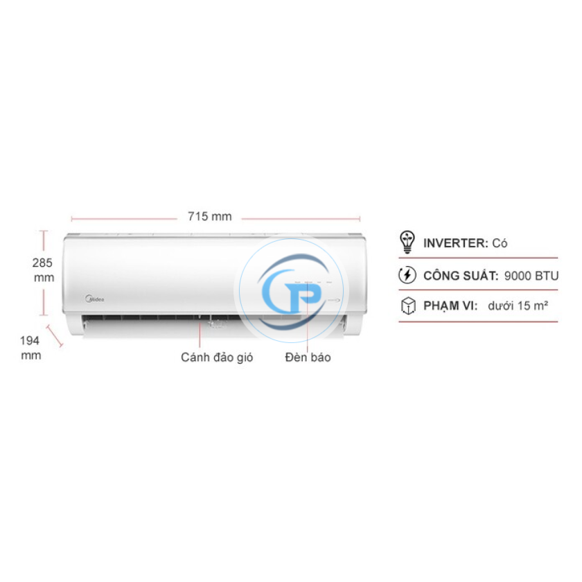 Máy lạnh treo tường Midea Inverter MSAF6-10CDN8-1.0hp 
