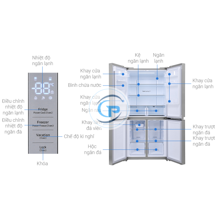 Tủ Lạnh Samsung Inverter Multi Door RF48A4010M9/SV 488 lít