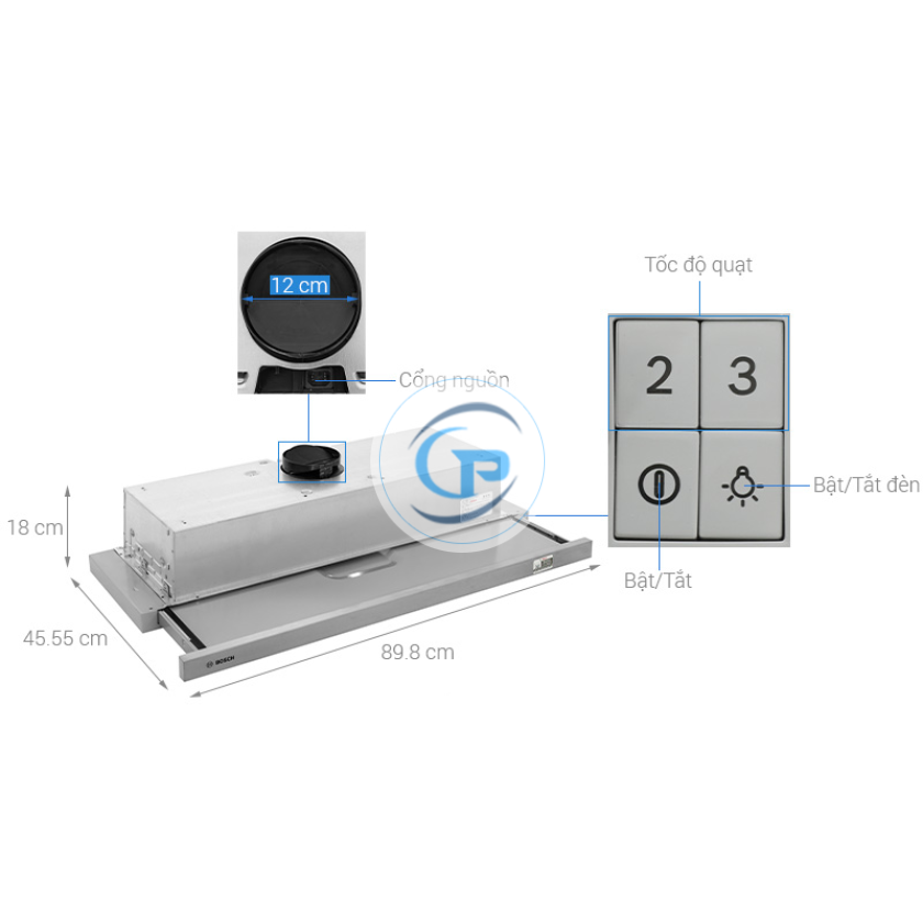 Máy hút mùi âm tủ Bosch DFT93AC50