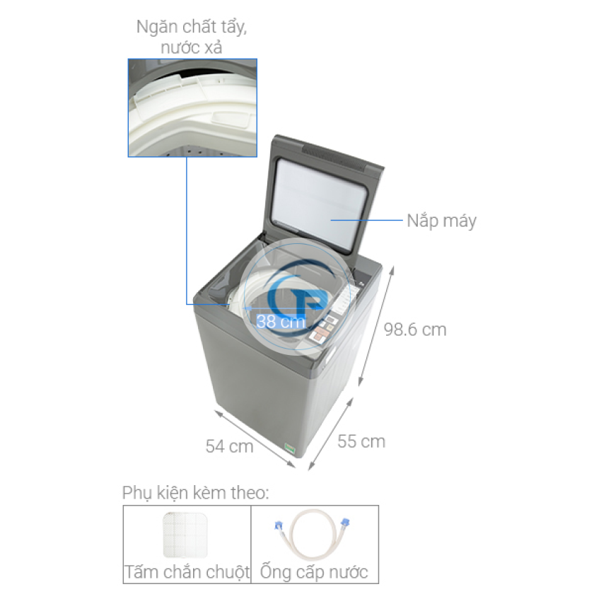Máy giặt AQUA AQW-S90CT.S 9Kg