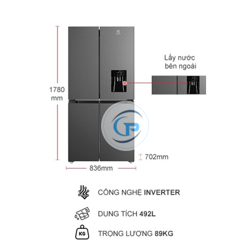 Tủ Lạnh Electrolux Inverter  492 lít EQE4960A-B