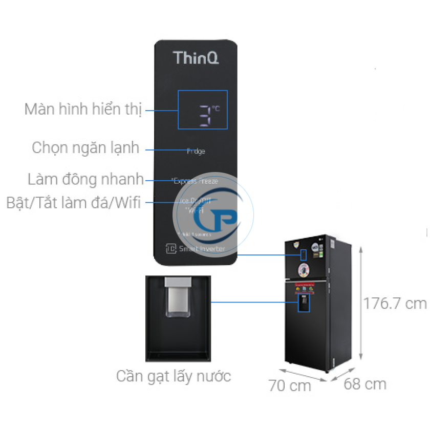 Tủ Lạnh LG Smart Inverter 394 Lít GN-D392PSA