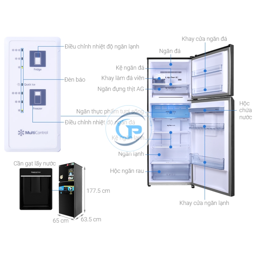 Tủ Lạnh Panasonic 366 Lít NR-TL381GPKV
