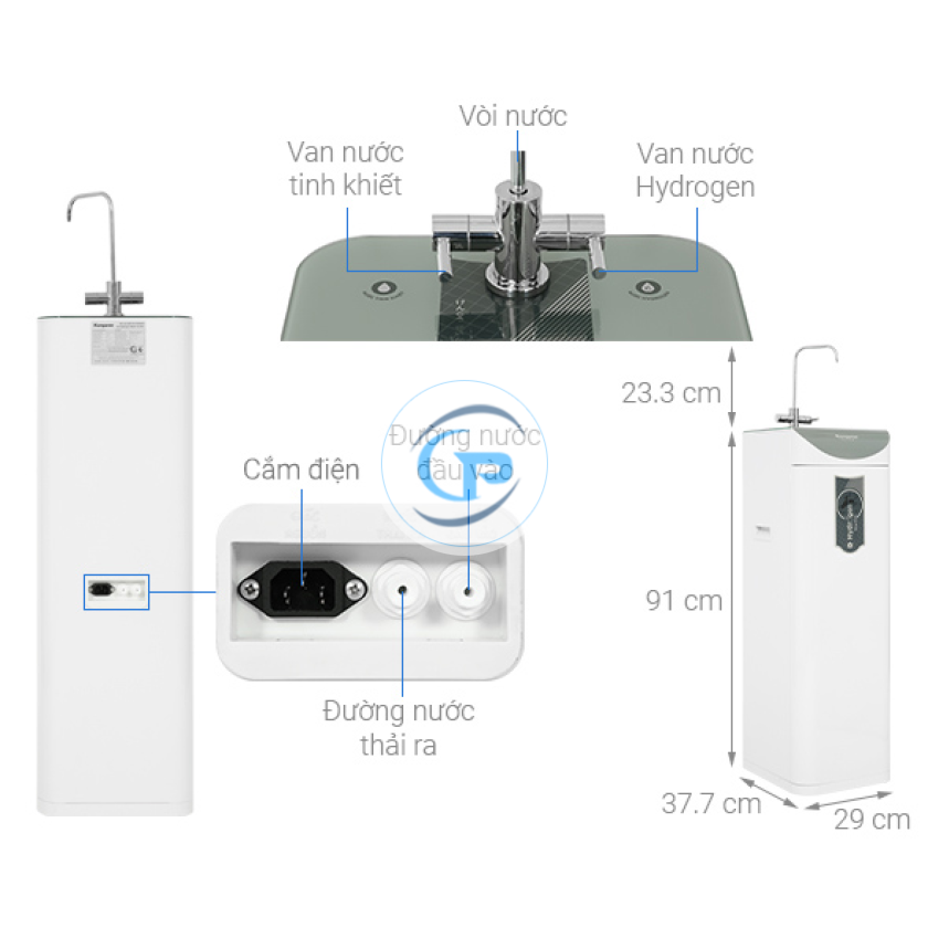Máy lọc nước RO Hydrogen Kangaroo KG100HD2 8 lõi