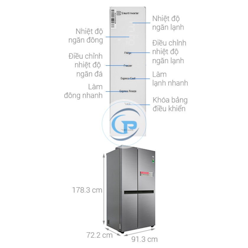 Tủ Lạnh LG Inverter 649 Lít GR-B257JDS