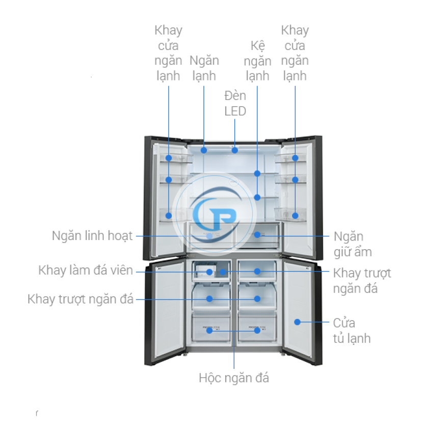 Tủ lạnh Toshiba Inverter Multi Door GR-RF611WI-PGV(22)-XK  474 lít 