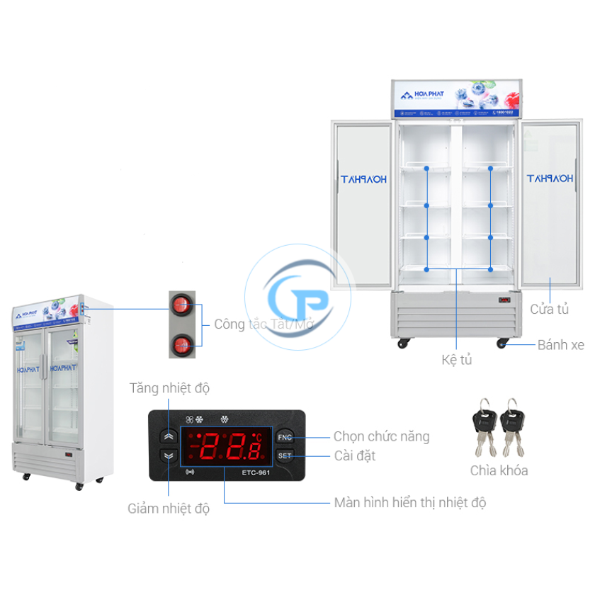 Tủ mát Hòa Phát Inverter 526 lít HSR D8526