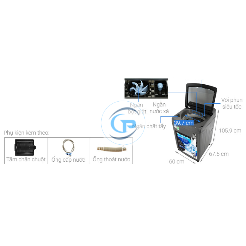 Máy giặt Samsung Inverter WA10CG5745BDSV 10.5 kg