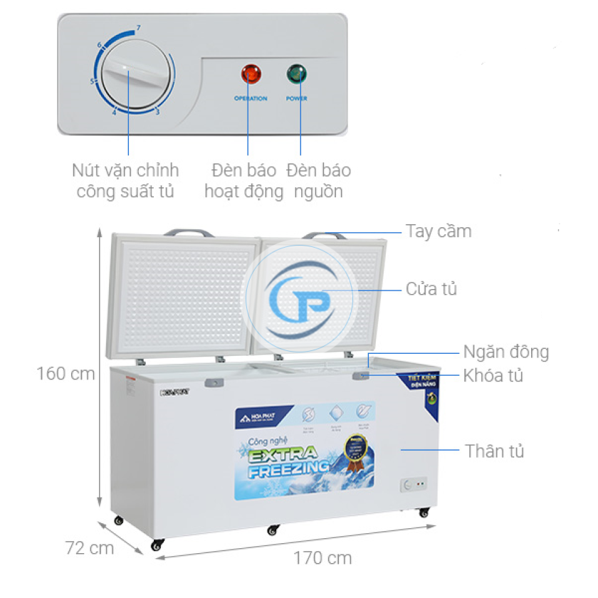 Tủ đông Hòa Phát 544 lít HPF AD6544