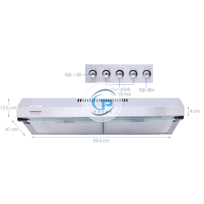 Máy hút mùi âm tủ Sunhouse SHB6118I