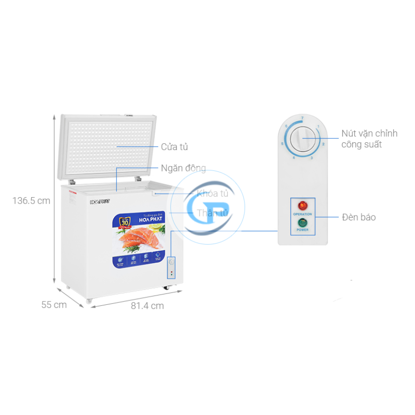 Tủ đông Hòa Phát 162 Lít HPF AD6162
