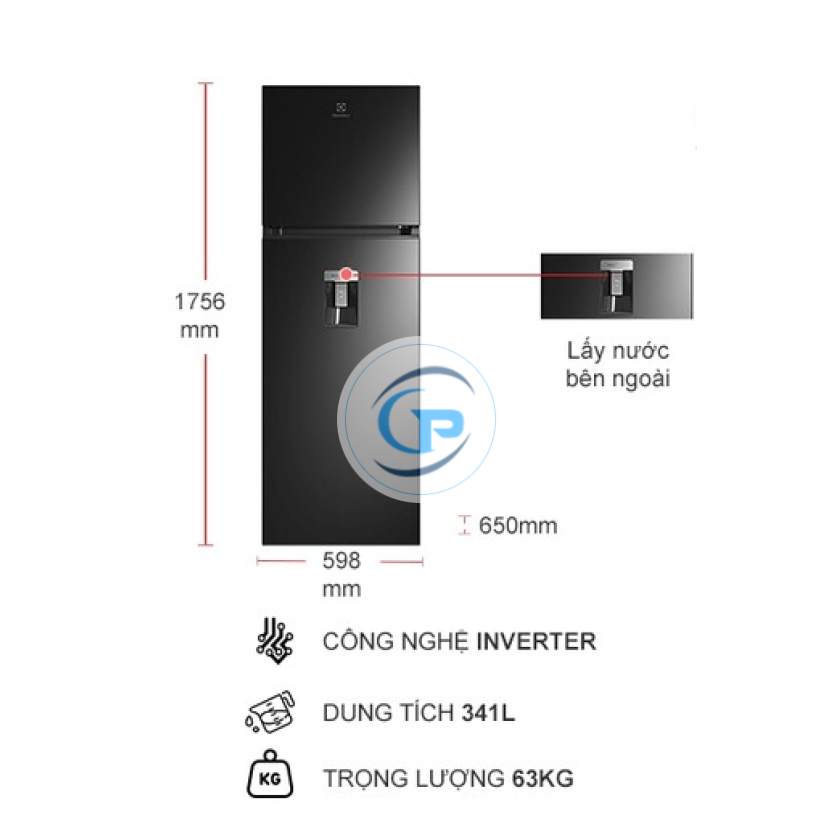 Tủ Lạnh Electrolux Inverter ETB3760M-H