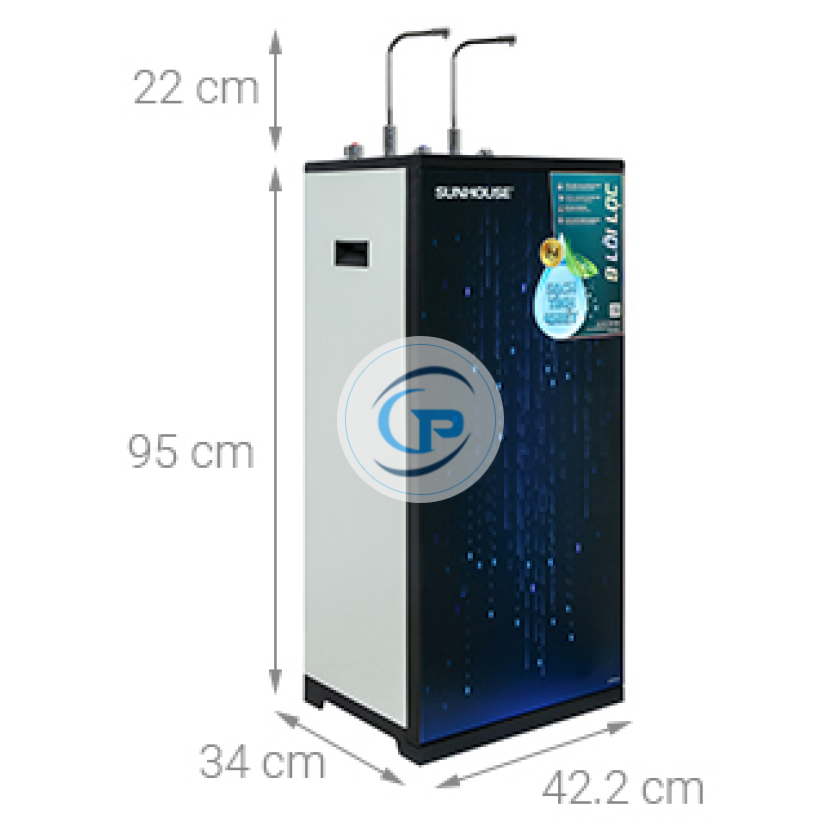 Máy lọc nước RO nóng nguội lạnh Sunhouse SHA76215CK 9 lõi