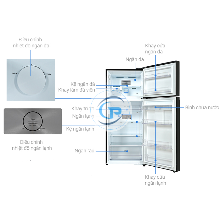 Tủ lạnh LG Inverter GN-D372BL 374 Lít