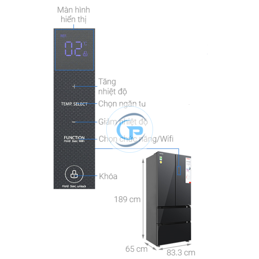 Tủ lạnh Toshiba Inverter Multi Door  GR-RF669WI-PGV(A9)-BG  515 lít