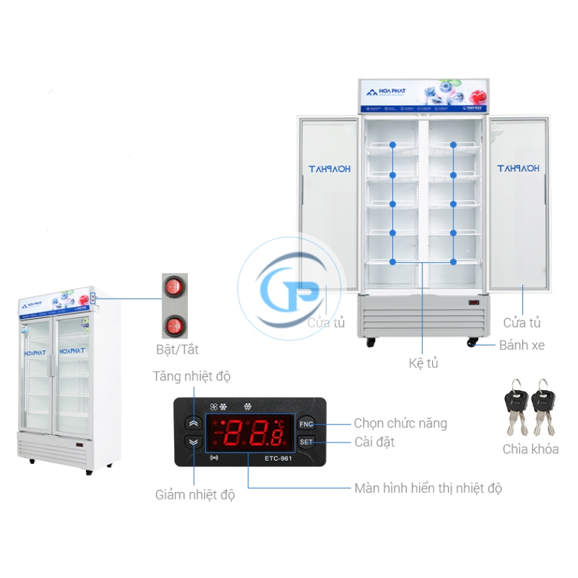 Tủ mát Hòa Phát Inverter 723 lít HSR D8723