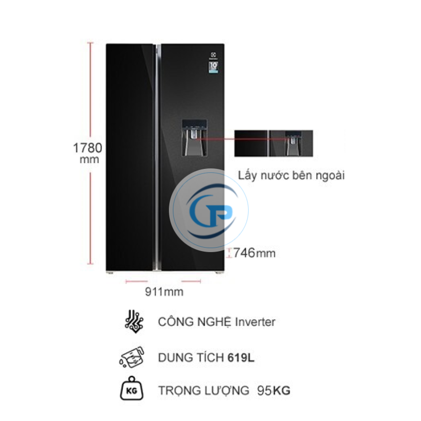 Tủ Lạnh Electrolux Inverter 619 Lít ESE6645A-BVN