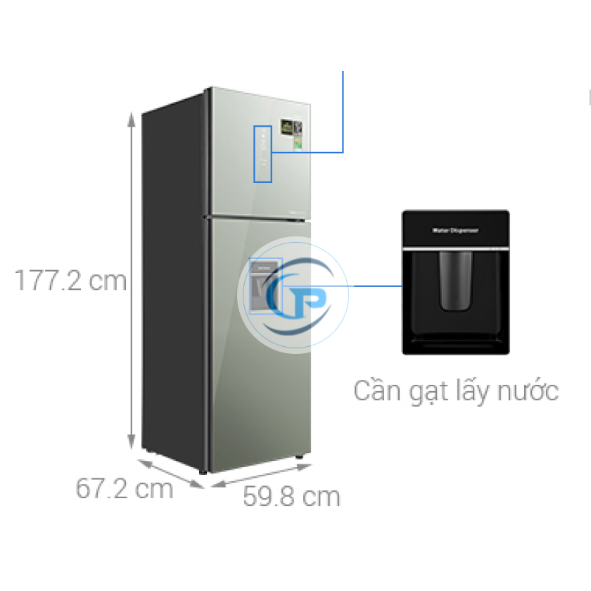 Tủ Lạnh Aqua Inverter AQR-T390FA(WGM) 347 lít 