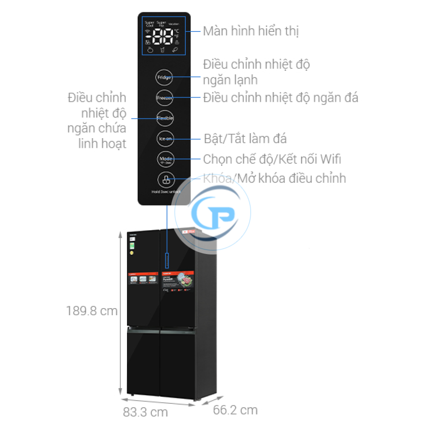 Tủ Lạnh Toshiba Inverter 233 Lít GR-RT303WE-PMV(52)