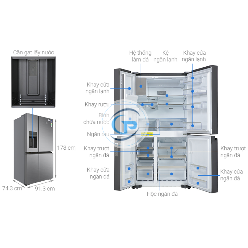 Tủ Lạnh Electrolux Inverter 609 Lít EQE6879A-B