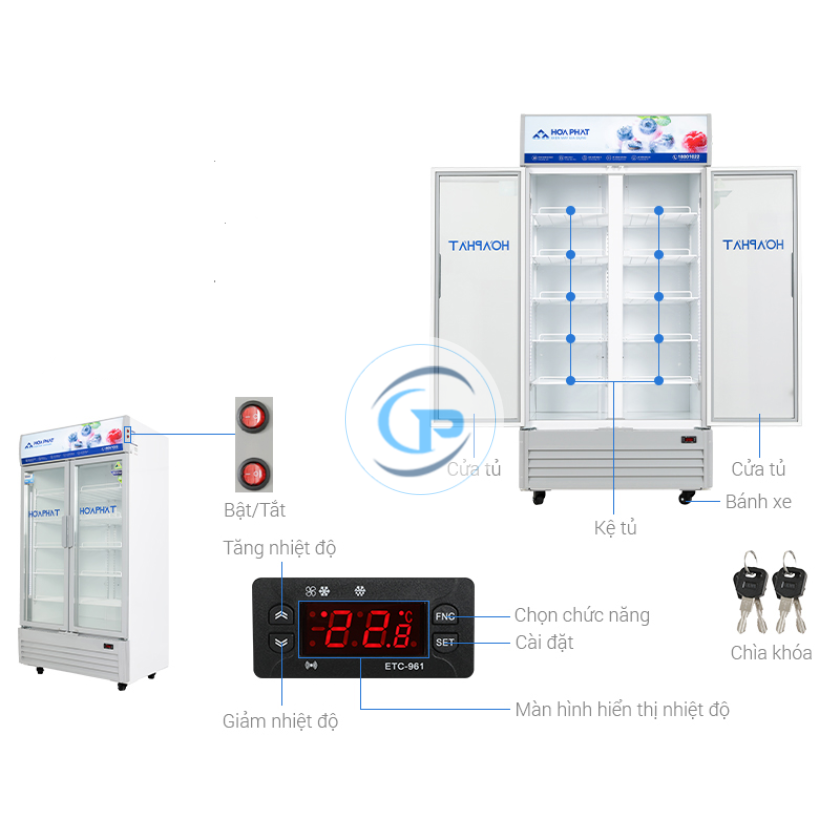 Tủ mát Hòa Phát Inverter 812 lít HSR D8812