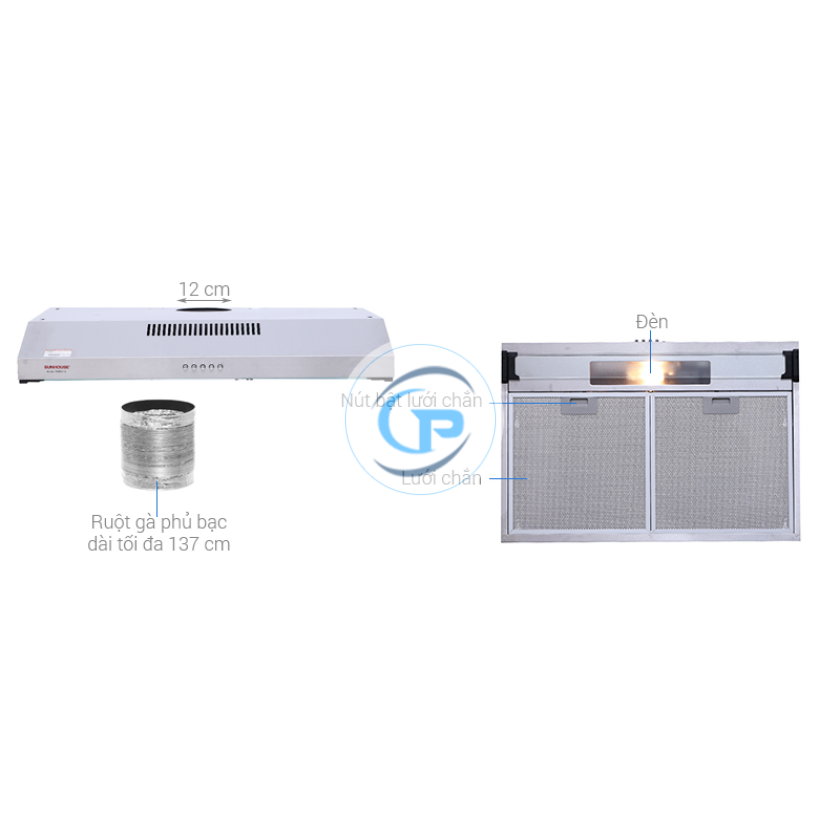 Máy hút mùi âm tủ Sunhouse SHB6118I