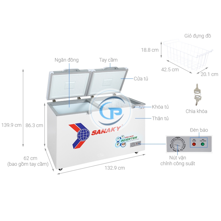 Tủ đông Sanaky Inverter 305 lít TD.VH4099A4K
