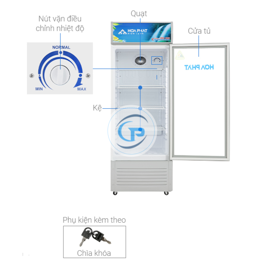 Tủ mát Hòa Phát 195 Lít HSC 550F1R1