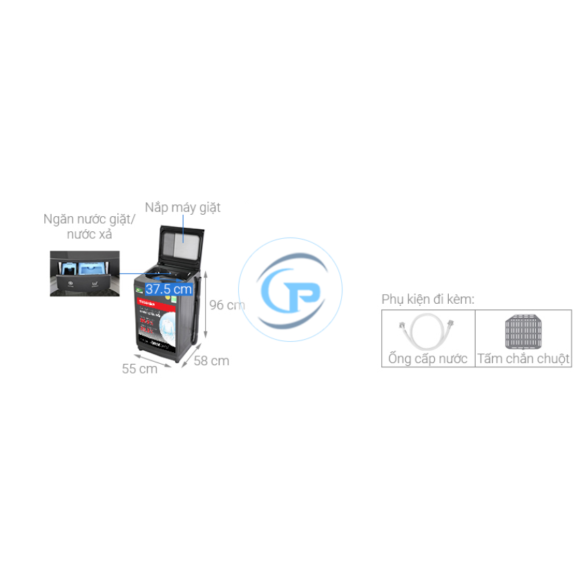 Máy Giặt Toshiba Inverter AW-DK1000FV (KK) 9 Kg