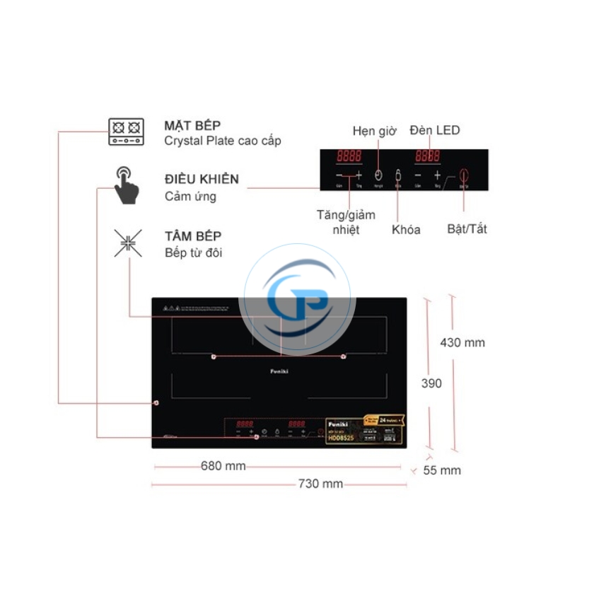 Bếp từ đôi lắp âm Funiki HDD8525