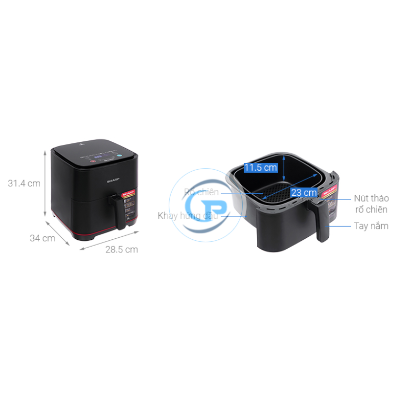 Nồi chiên không dầu Sharp KF-AF70EV-BK 7 lít