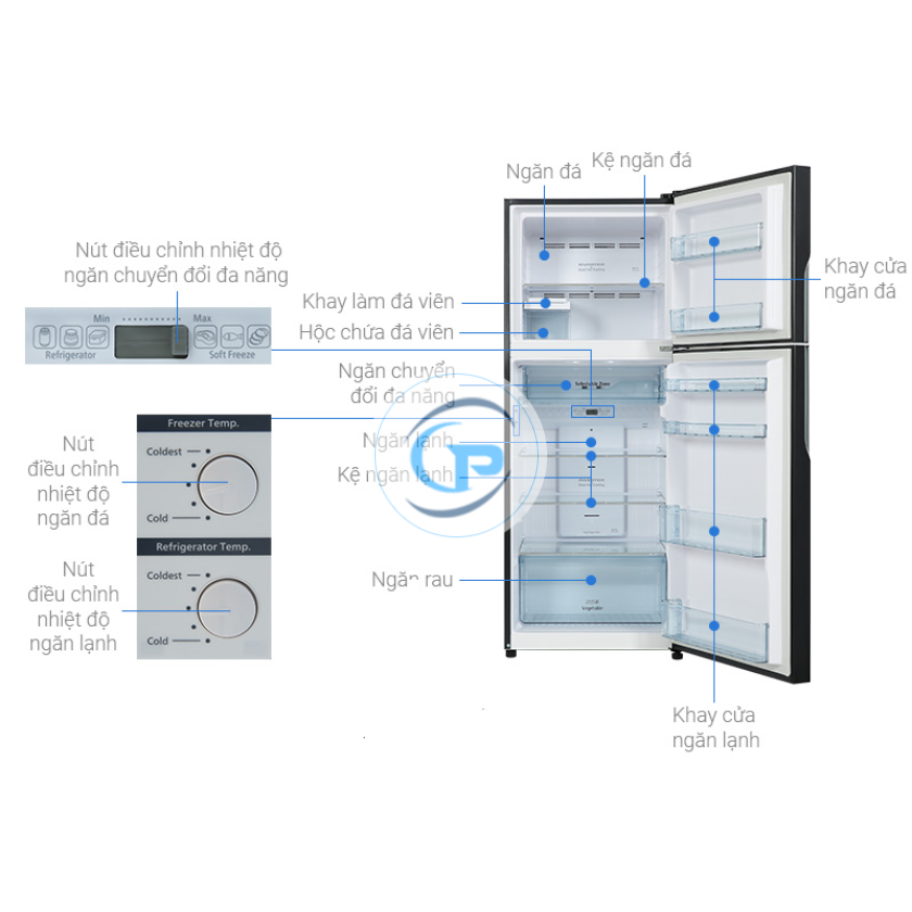 Tủ lạnh Hitachi Inverter R-FVX480PGV9 GBK 366 lít