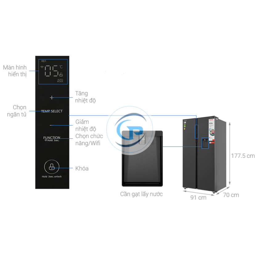 Tủ lạnh Toshiba Inverter  Side By Side GR-RS775WI-PMV(06)-MG 596 lít