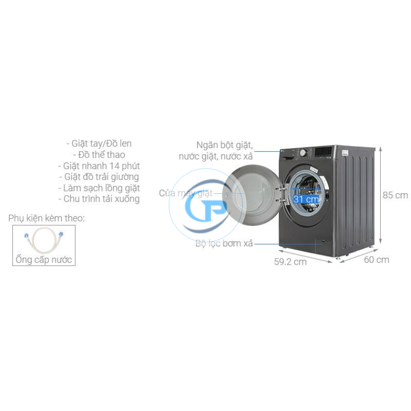 Máy Giặt LG Inverter FV1410S4B 10 Kg