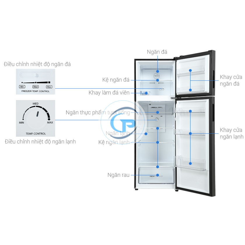 Tủ Lạnh Aqua Inverter  AQR-T299FA(FB) 283 lít