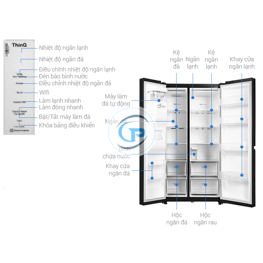 Tủ Lạnh LG Inverter 635 Lít GR-D257WB
