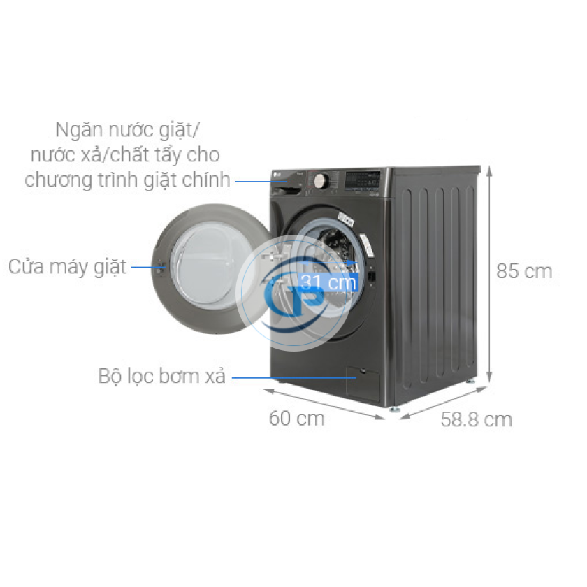 Máy giặt LG AI DD Inverter 12 kg FV1412S3BA