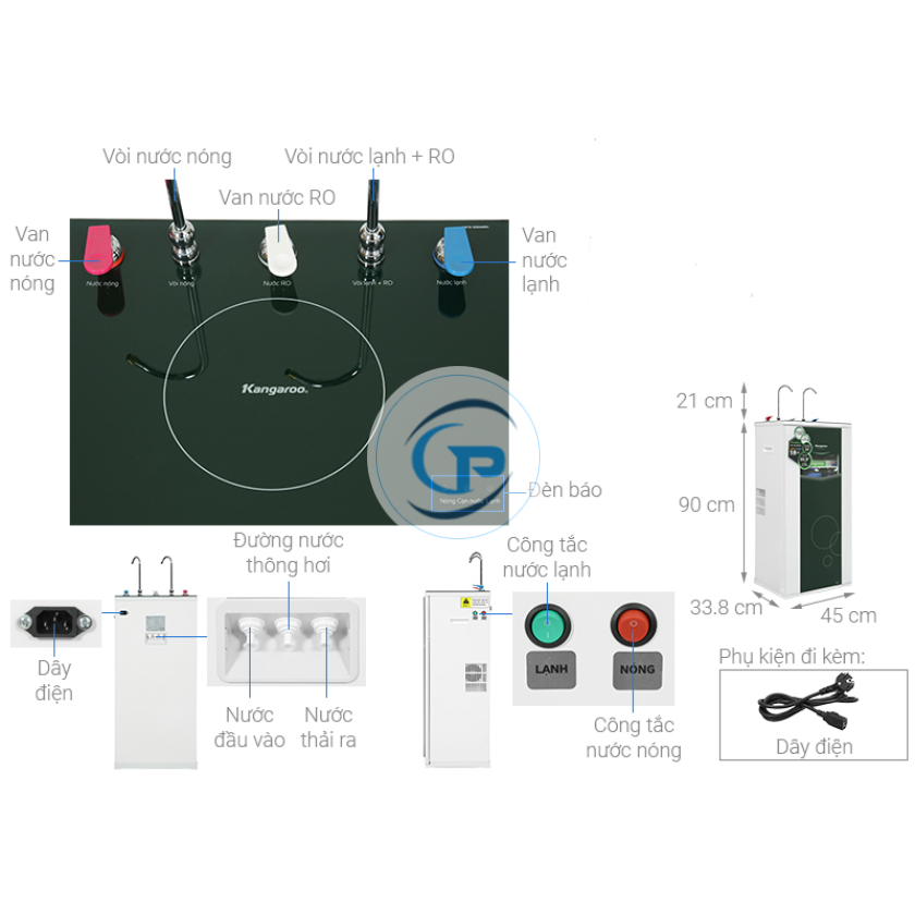 Máy lọc nước RO nóng nguội lạnh Kangaroo KG10A3 10 lõi