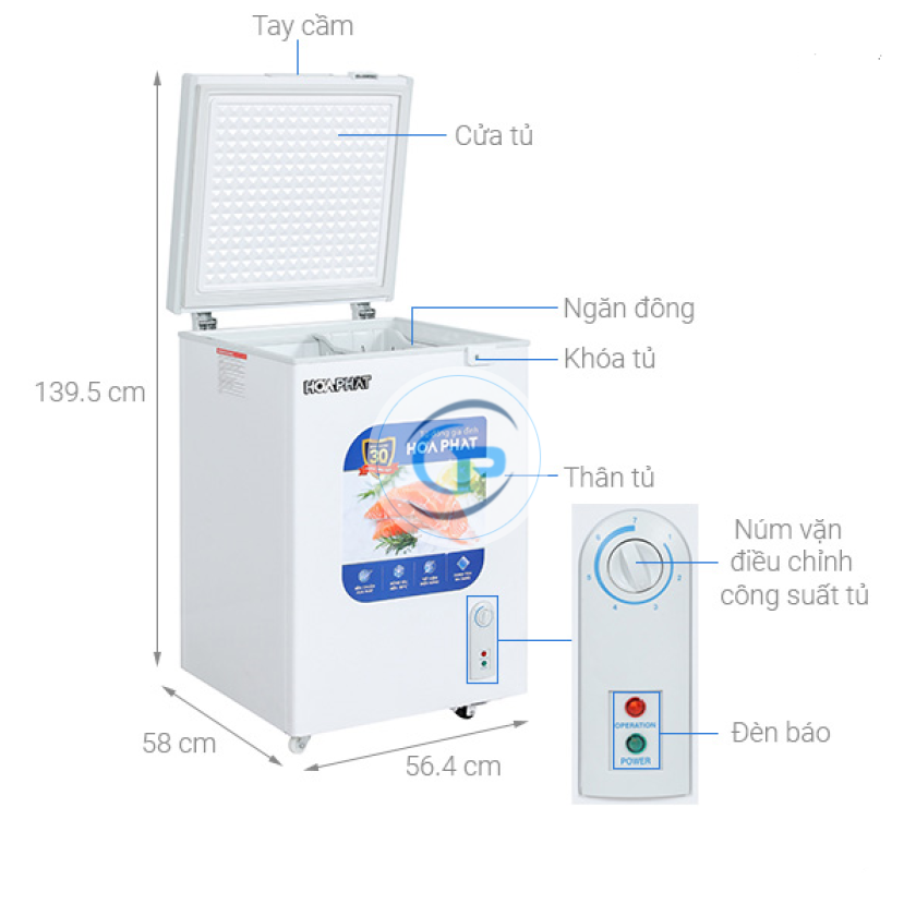 Tủ đông Hòa Phát 107 lít HPF AN6107