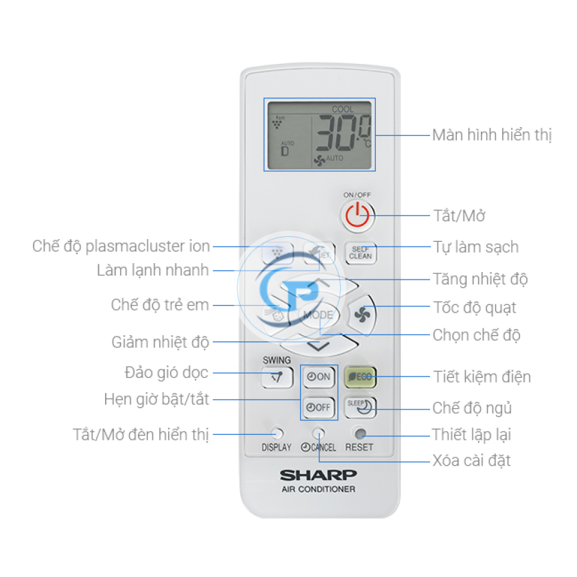 Máy lạnh Sharp Inverter AH-XP18BSW 2.0Hp