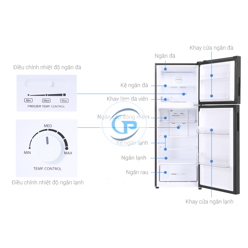 Tủ Lạnh Aqua Inverter  AQR-T238FA(FB) 211 lít