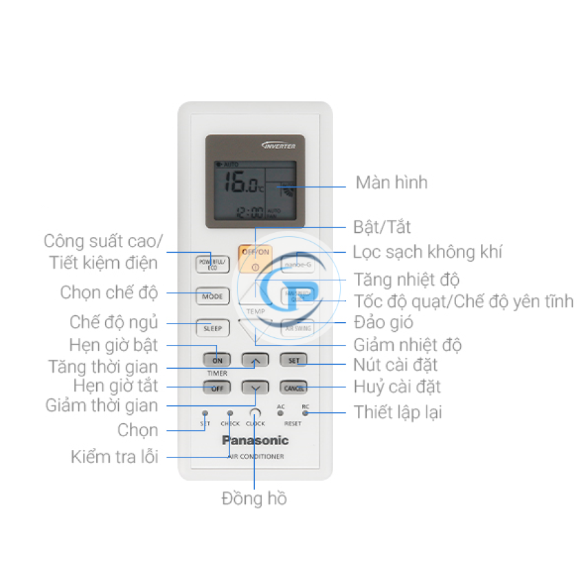 Máy lạnh treo tường Panasonic CU/CS-PU12AKH-8 Inverter - 1.5hp