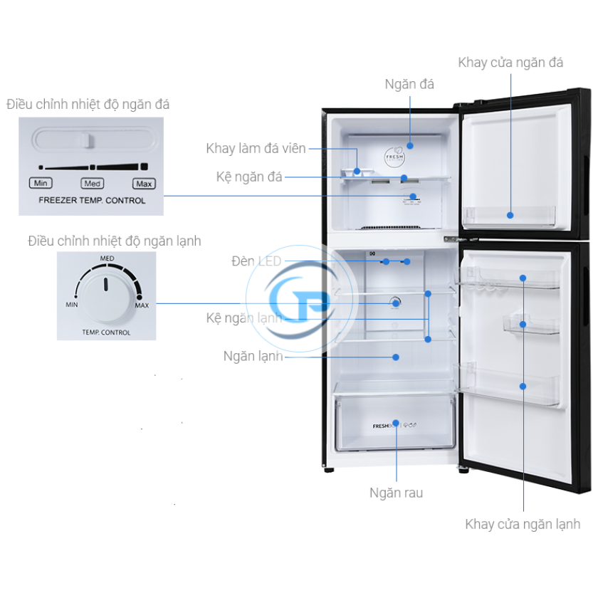 Tủ Lạnh Aqua Inverter  AQR-T220FA(FB) 189 lít