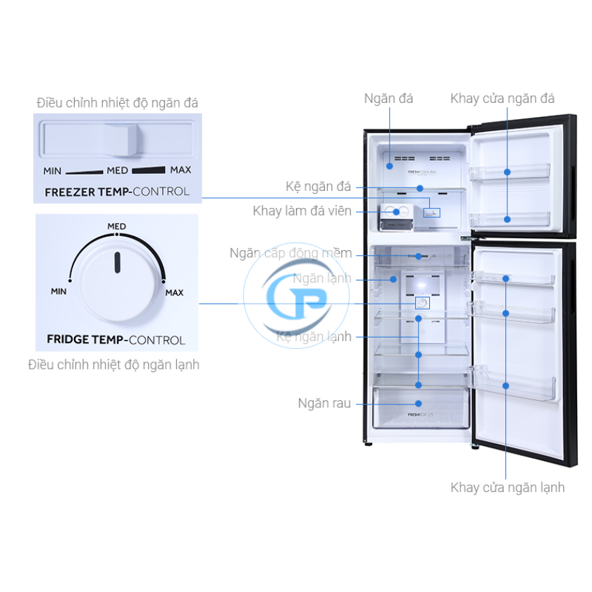 Tủ Lạnh Aqua Inverter 328 Lít AQR-T380FA(SL)